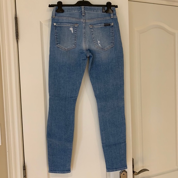 7 for all Mankind Skinny Jeans, Size 24, Medium Blue - Picture 6 of 12